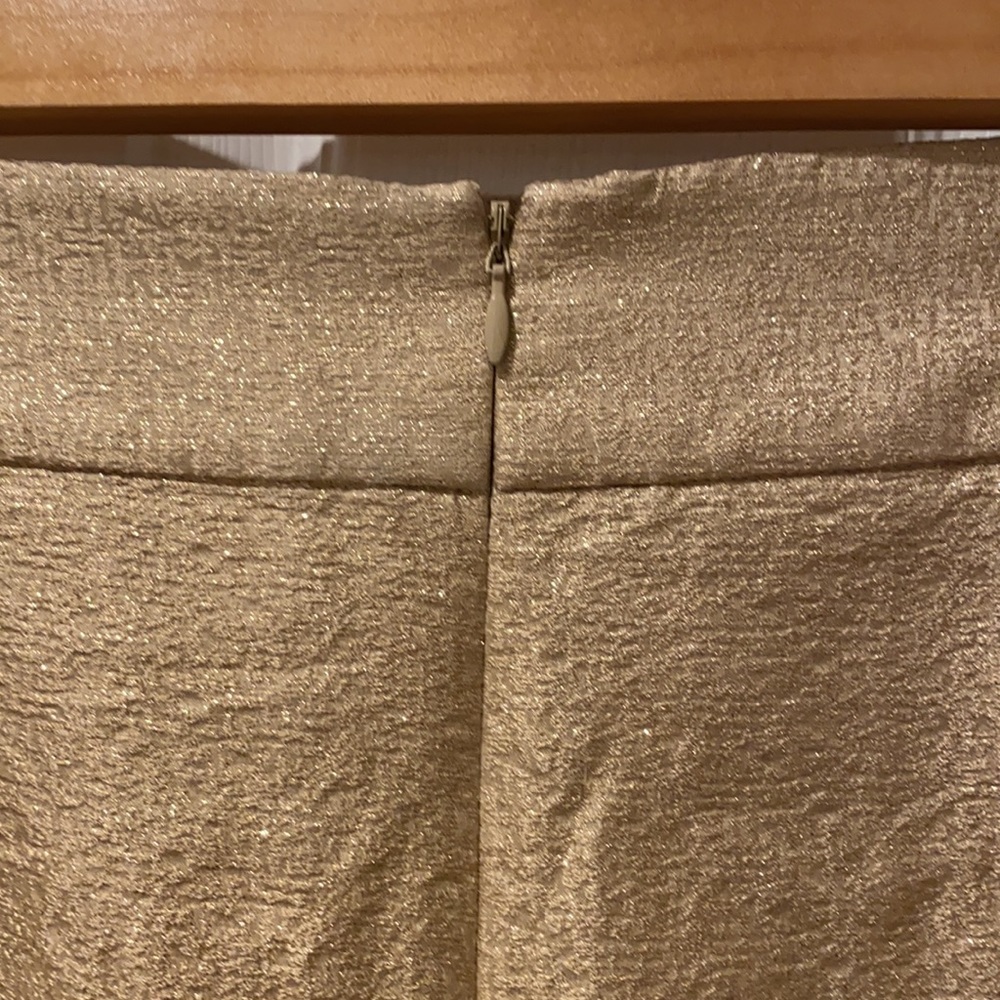 J. Crew Frosted Jacquard Silk Pencil Skirt in Gold Glitter size 4 20112 - Picture 7 of 16